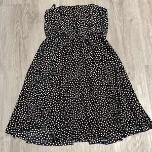 Stylish Black Dress with White Dots